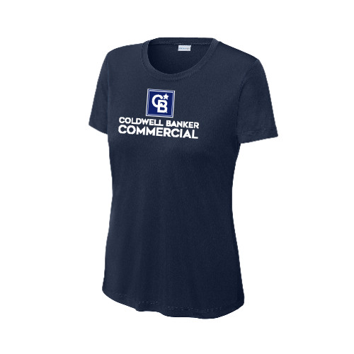 Womens Navy Performance Tee-Coldwell Banker Commercial