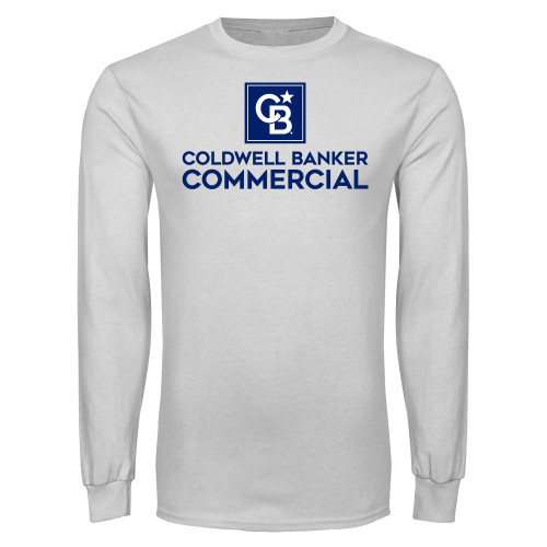 White Long Sleeve T Shirt-Coldwell Banker Commercial