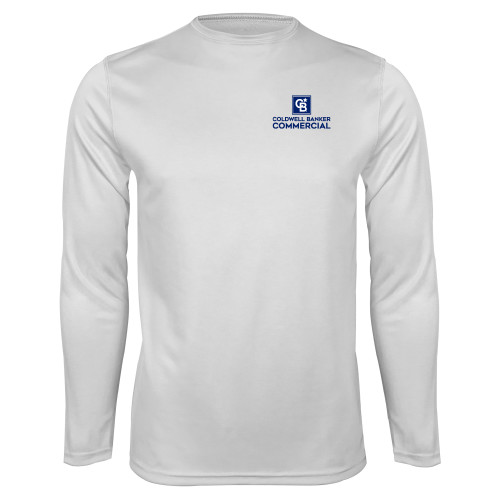 White Performance Long Sleeve Shirt-Coldwell Banker Commercial