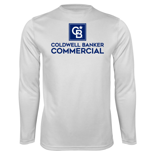 White Performance Long Sleeve Shirt-Coldwell Banker Commercial