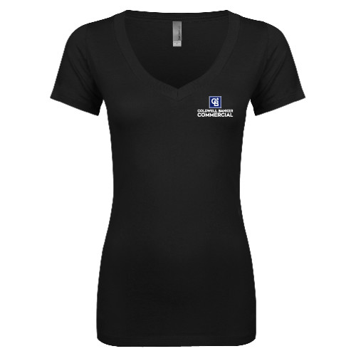 Next Level Womens Black Ideal V Tee-Coldwell Banker Commercial