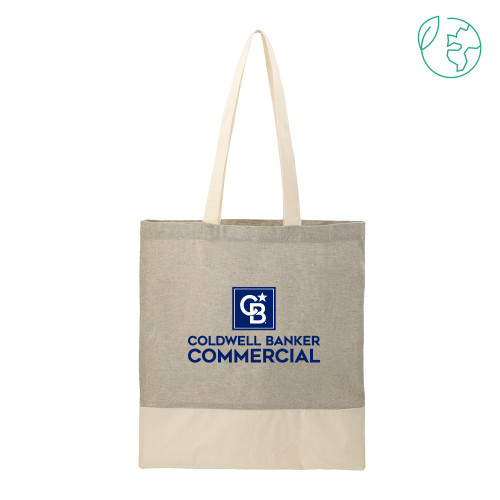 Split Recycled Grey Cotton Twill Convention Tote-Coldwell Banker Commercial