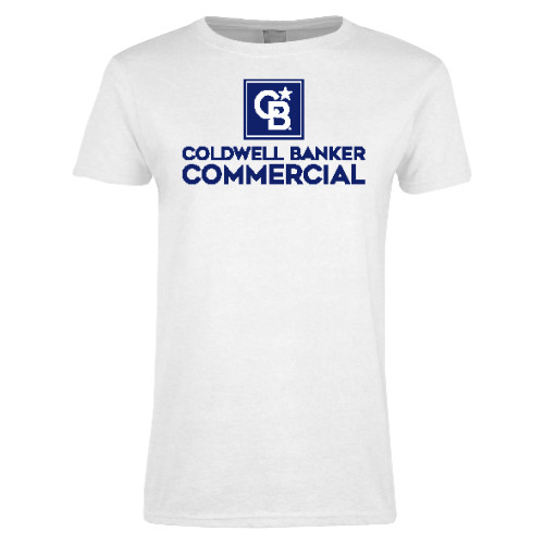 Womens White Short Sleeve Tee-Coldwell Banker Commercial