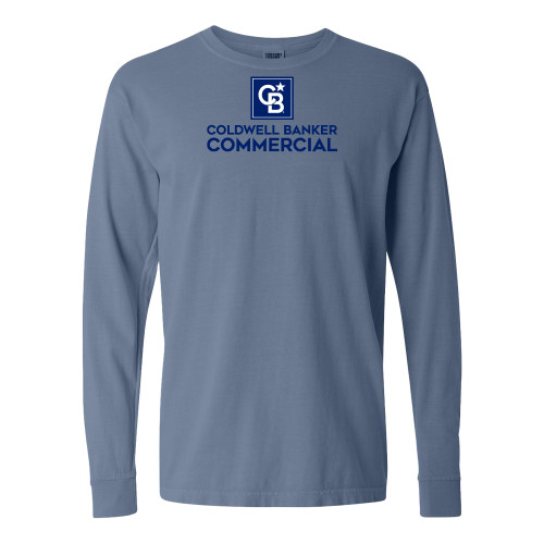 Comfort Colors Blue Jean Long Sleeve T Shirt-Coldwell Banker Commercial