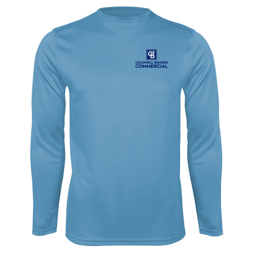 Light Blue Performance Long Sleeve Shirt-Coldwell Banker Commercial