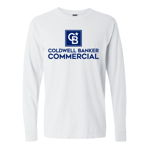 Comfort Colors White Long Sleeve T Shirt-Coldwell Banker Commercial