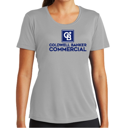 Womens Grey Performance Short Sleeve Tee-Coldwell Banker Commercial