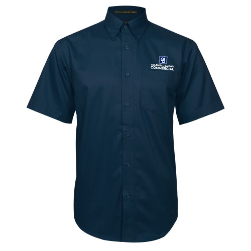 Navy Twill Button Down Short Sleeve-Coldwell Banker Commercial