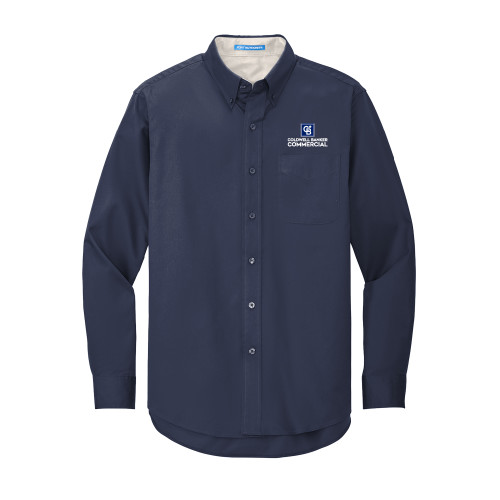 Navy Twill Button Down Long Sleeve-Coldwell Banker Commercial