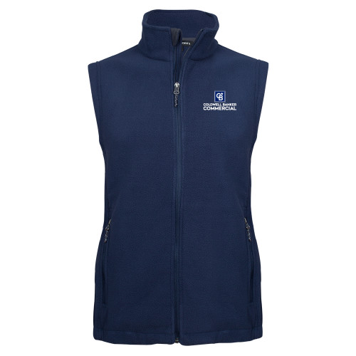 Navy Fleece Full Zip Vest-Coldwell Banker Commercial