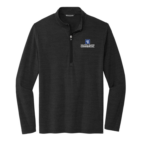 TravisMathew Black Crestview 1/4 Zip Pullover-Coldwell Banker Commercial