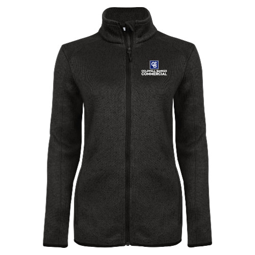 Womens Black Heather Fleece Jacket-Coldwell Banker Commercial