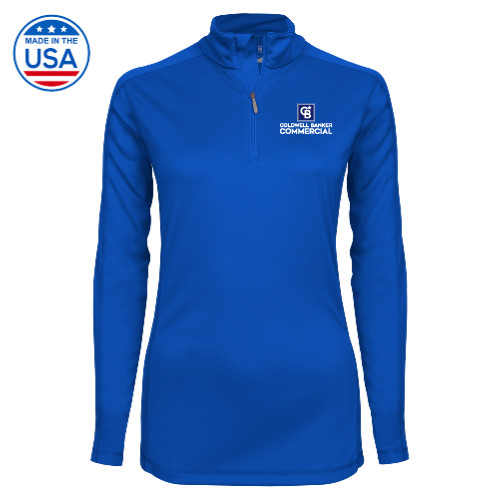 Syntrel Womens Royal Interlock 1/4 Zip-Coldwell Banker Commercial
