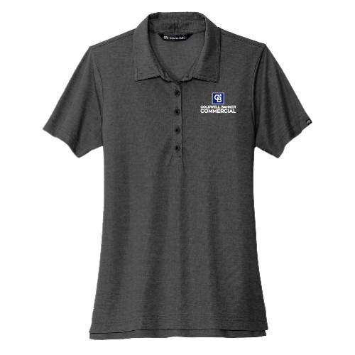 TravisMathew Womens Black Heather Oceanside Polo-Coldwell Banker Commercial
