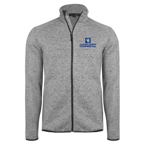 Grey Heather Sweater Fleece Jacket-Coldwell Banker Commercial