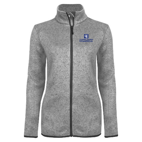 Womens Grey Heather Fleece Jacket-Coldwell Banker Commercial