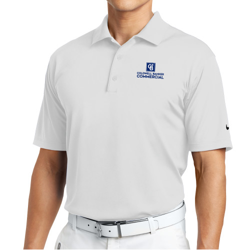 Nike White Tech Basic Dri Fit Polo-Coldwell Banker Commercial