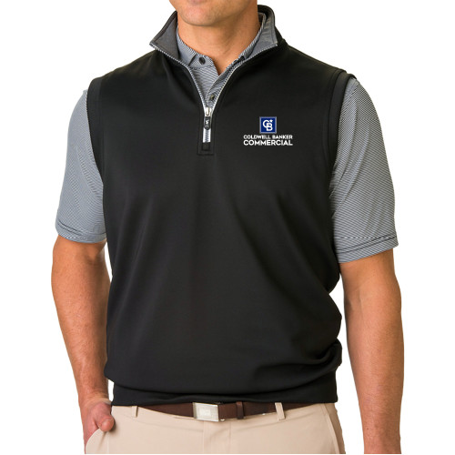 Fairway & Greene Black/Grey Heather Caves 1/4 Zip Vest-Coldwell Banker Commercial