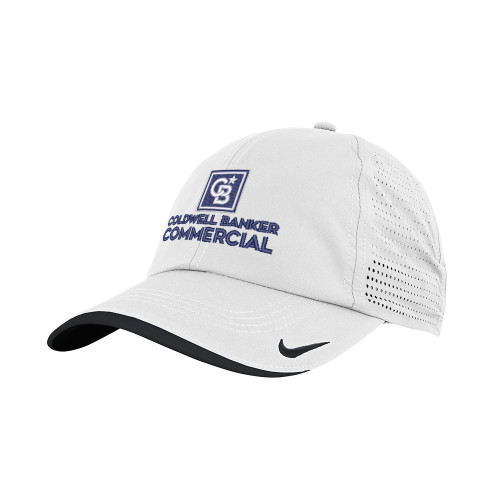 Nike White Dri Fit Perforated Hat-Coldwell Banker Commercial
