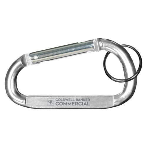 Silver Carabiner with Split Ring-Coldwell Banker Commercial - Horizontal Engraved