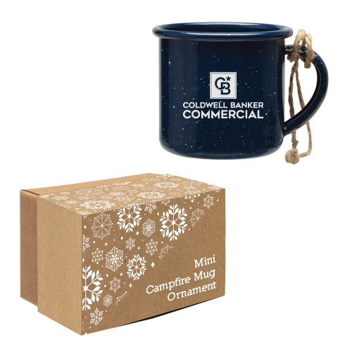 Navy Mini Campfire Mug Ornament-Coldwell Banker Commercial Engraved