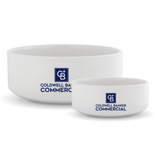 Ceramic Dog Bowl-Coldwell Banker Commercial Stacked