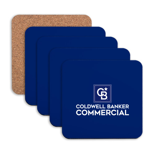 Hardboard Coaster w/Cork Backing 4/set-Coldwell Banker Commercial Stacked