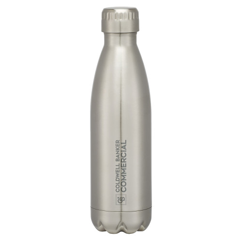 Swig Stainless Steel Silver Bottle 16oz-Coldwell Banker Commercial - Horizontal Engraved