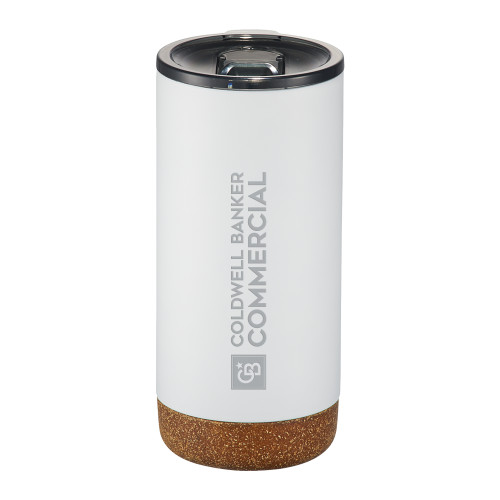 Valhalla Vacuum Insulated White Tumbler 16oz-Coldwell Banker Commercial - Horizontal Engraved