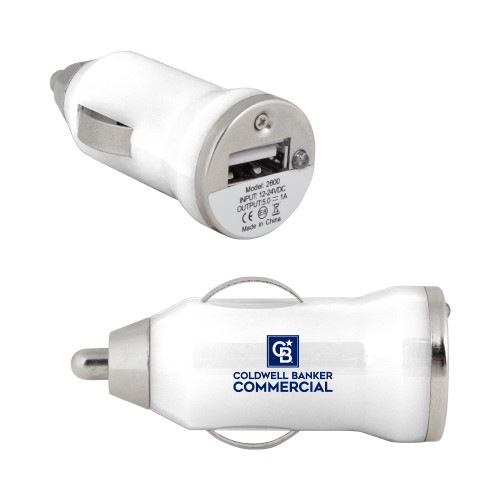 On the Go White Car Charger-Coldwell Banker Commercial Stacked