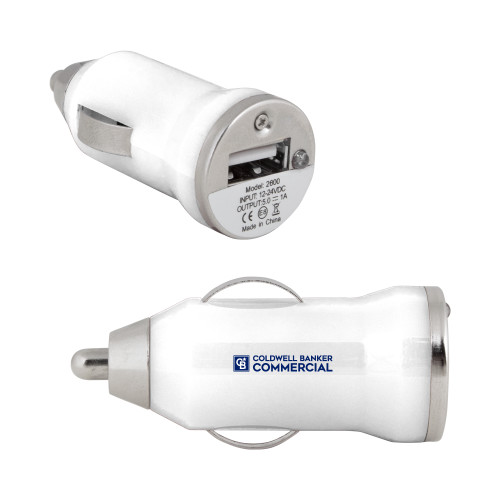 On the Go White Car Charger-Coldwell Banker Commercial - Horizontal