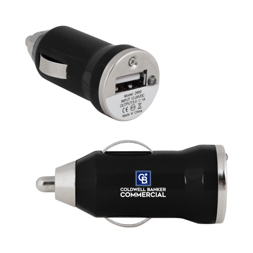 On the Go Black Car Charger-Coldwell Banker Commercial Stacked