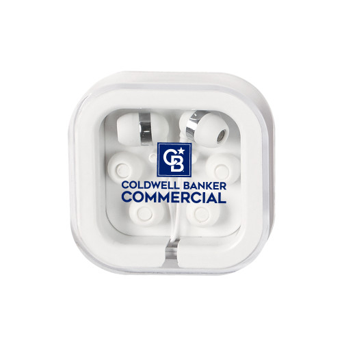 Ear Buds in Clear Square Case-Coldwell Banker Commercial