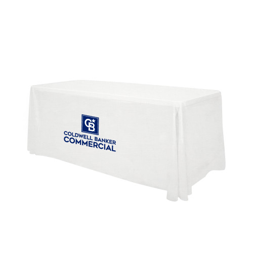 White 6 foot Table Throw-Coldwell Banker Commercial