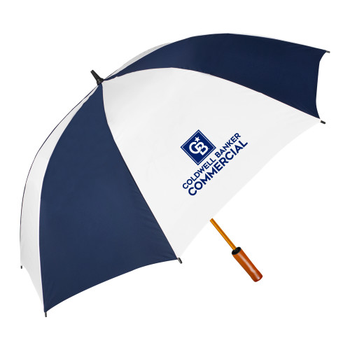 64 Inch Navy/White Umbrella-Coldwell Banker Commercial
