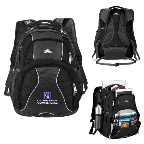 High Sierra Black Swerve Computer Backpack-Coldwell Banker Commercial