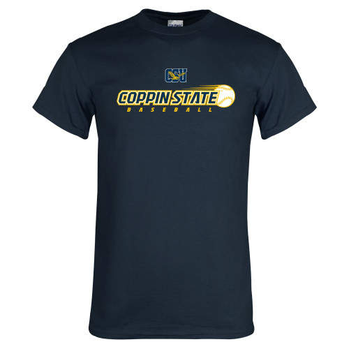  Navy T Shirt - Coppin State Baseball Flying Ball