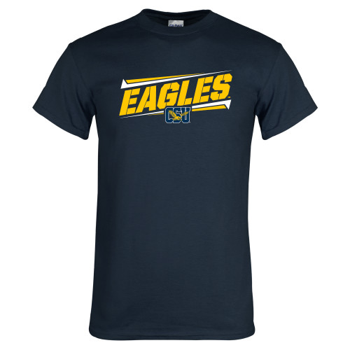  Navy T Shirt - Slanted Eagles w/ Logo