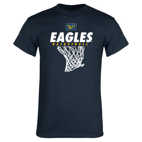  Navy T Shirt - Eagles Basketball w/ Hanging Net