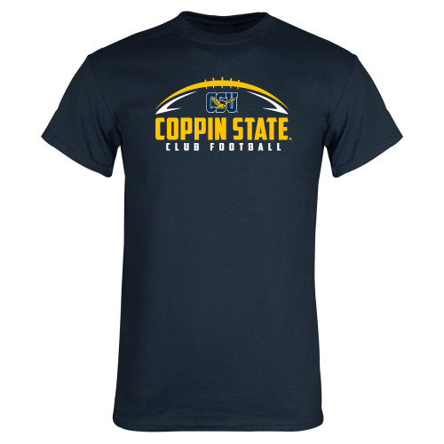  Navy T Shirt - Coppin State Club Football w/ Football