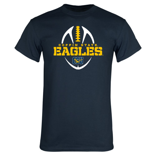  Navy T Shirt - Coppin State Eagles Football Vertical