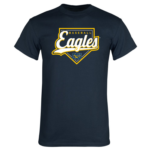  Navy T Shirt - Eagles Baseball Plate w/ Script