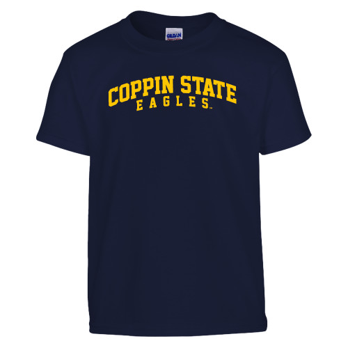  Youth Navy T Shirt - Arched Coppin State Eagles
