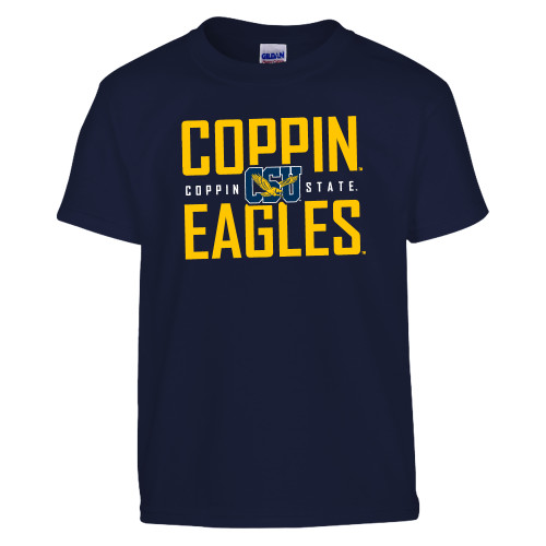  Youth Navy T Shirt - Coppin Eagles Stacked