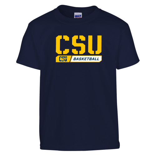  Youth Navy T Shirt - CSU Basketball Stencil