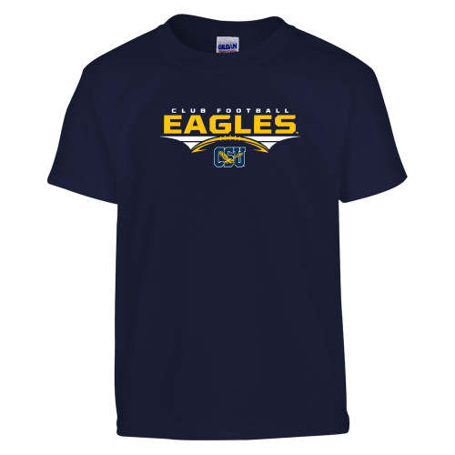  Youth Navy T Shirt - Eagles Club Football Stacked
