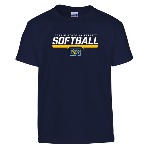  Youth Navy T Shirt - Coppin State University Softball Stencil