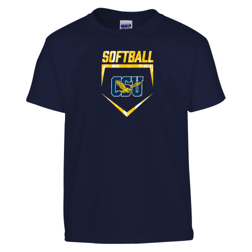  Youth Navy T Shirt - Softball Plate