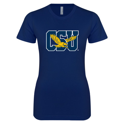  Next Level Womens Navy Boyfriend Tee - Official Logo