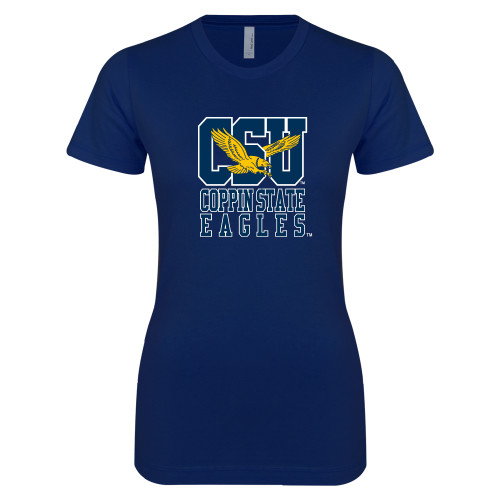  Next Level Womens Navy Boyfriend Tee - CSU Coppin State Eagles